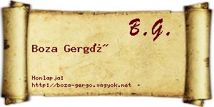 Boza Gergő névjegykártya